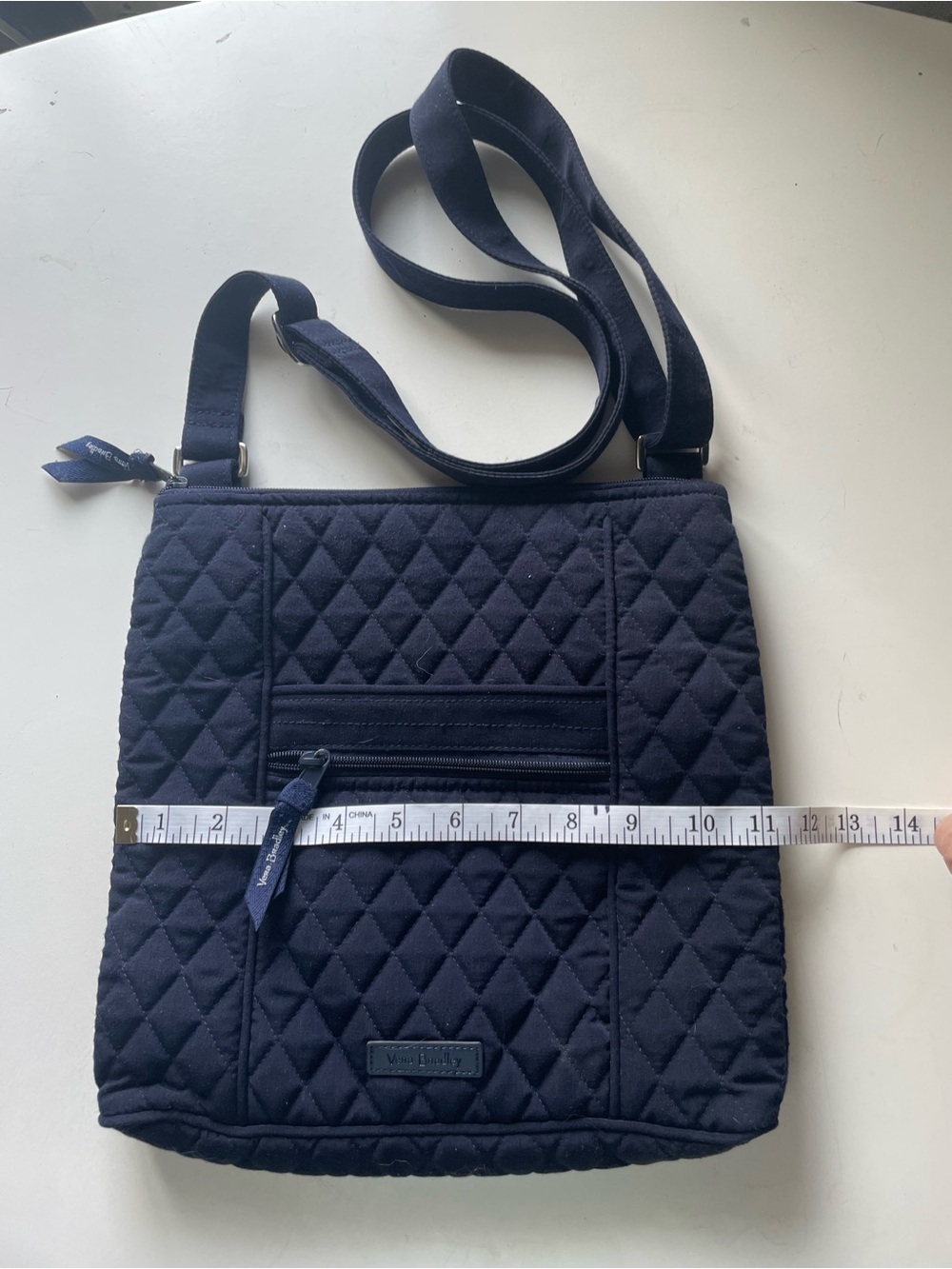Vera Bradley Quilted Navy Crossbody Bag with Front Zip - Picture 2 of 7